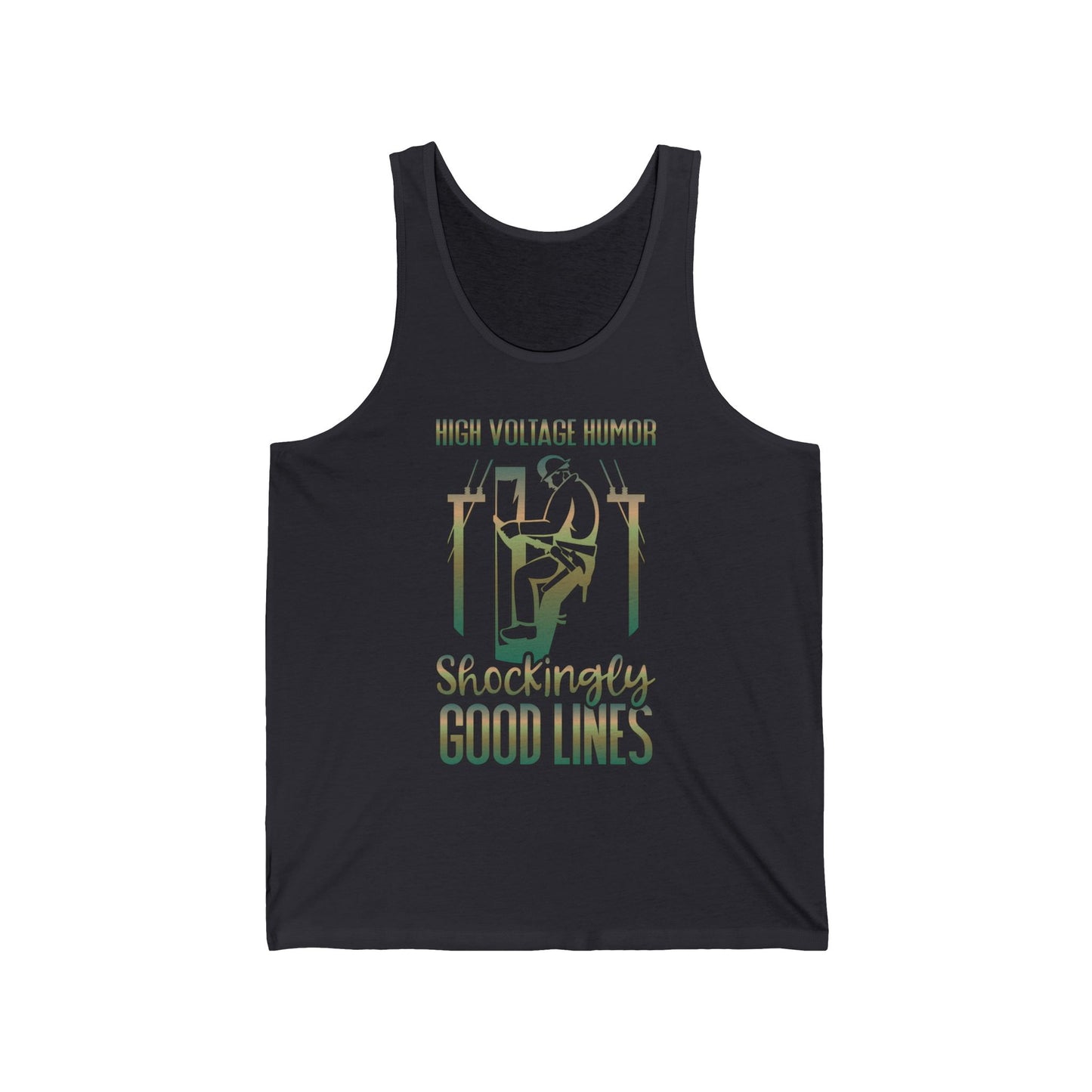 Lineman Tank - High Voltage Humor Shockingly Good Lines-copper patina