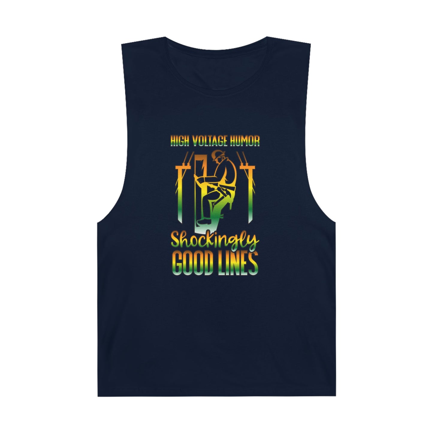 Lineman Tank - High Voltage Humor Shockingly Good Lines-gradient