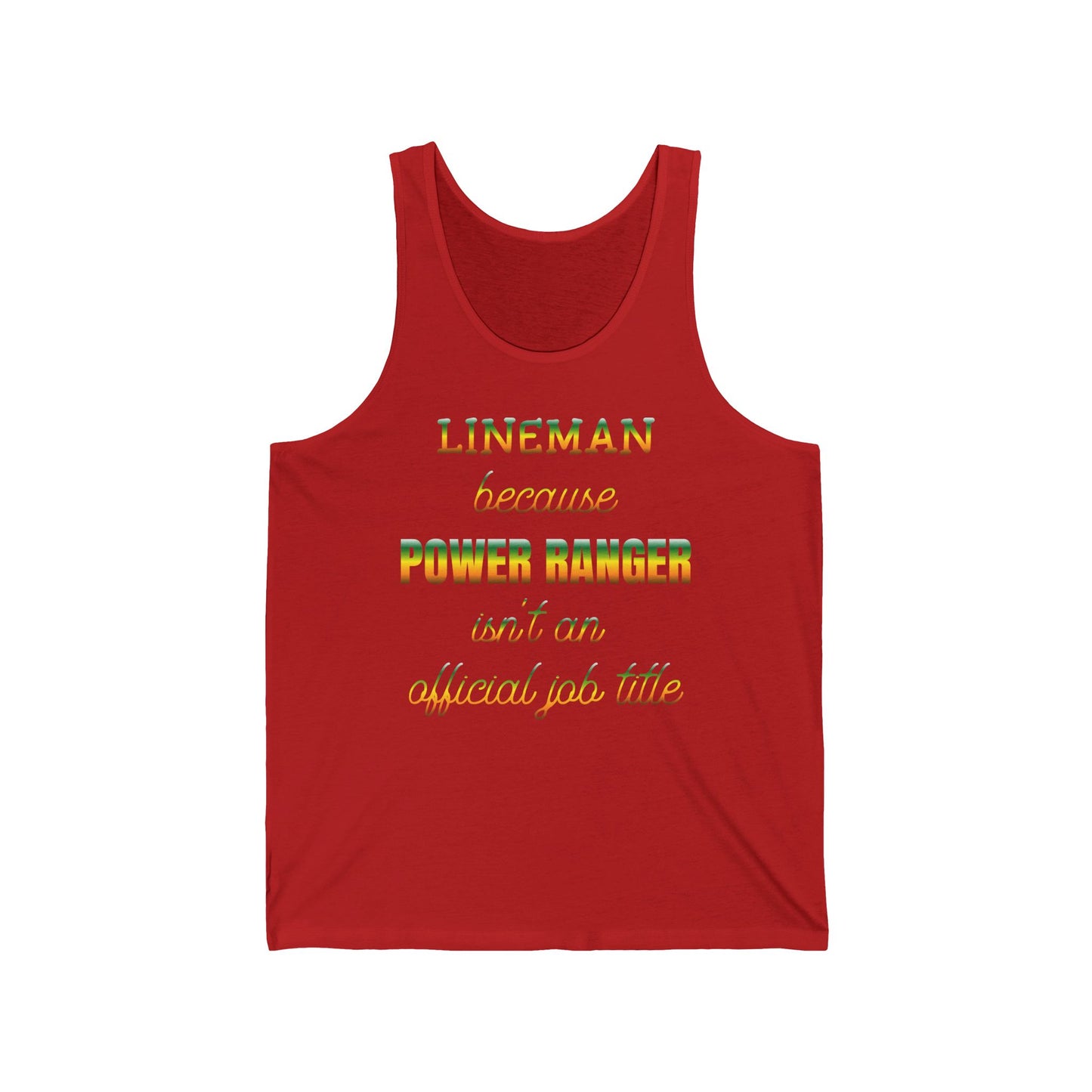 Lineman Tank - Power Ranger job title gradient
