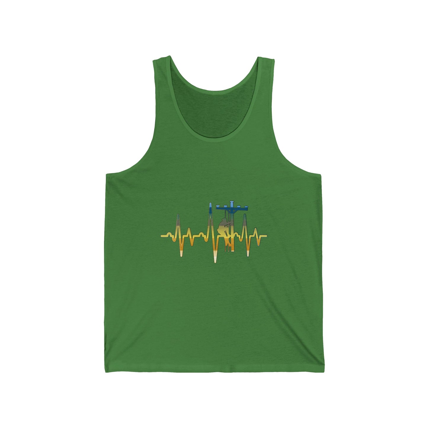 Lineman Tank - Lineman Heartbeat - colored chrome