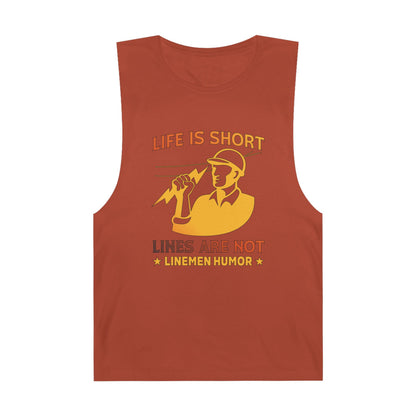 Lineman Tank - Life Is Short Lines Are Not-sky 24