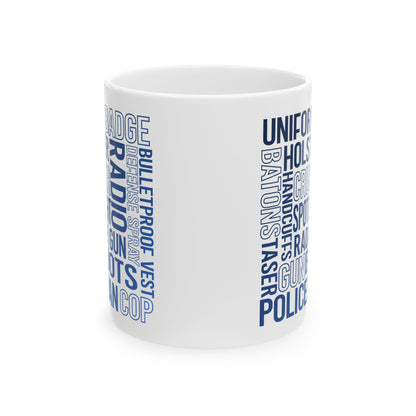 Police Officer Subway Art color Ceramic Mug, (11oz, 15oz)
