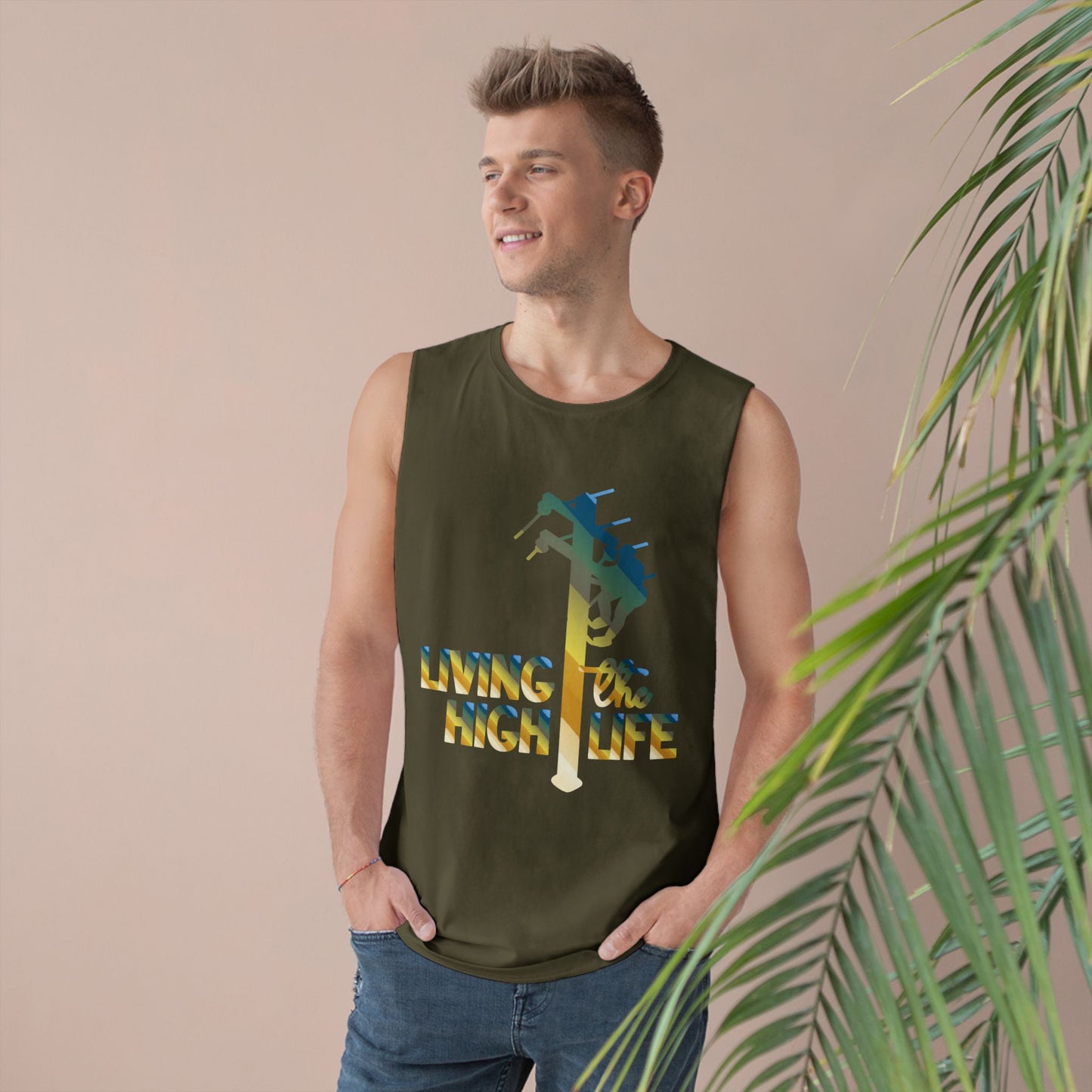 Lineman Tank - living the high life - colored chrome
