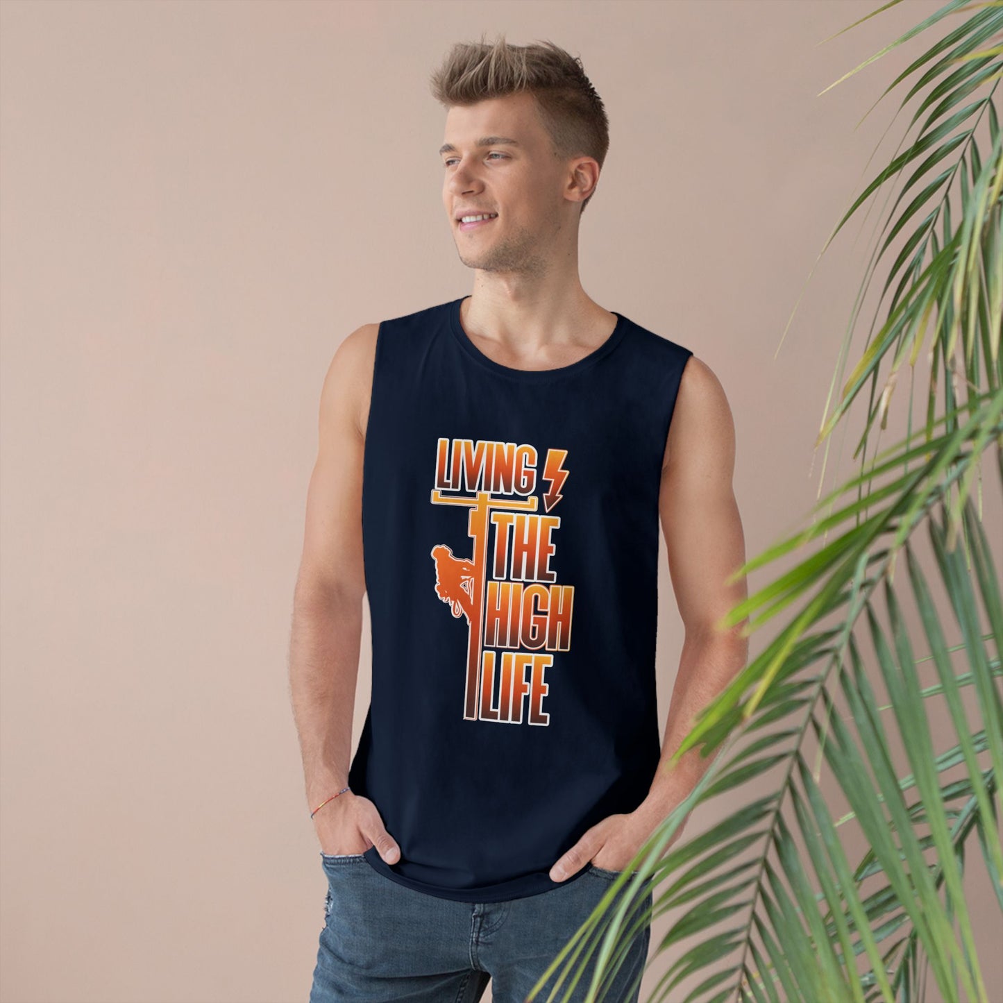 Lineman Tank - Living The High Life-sky 24