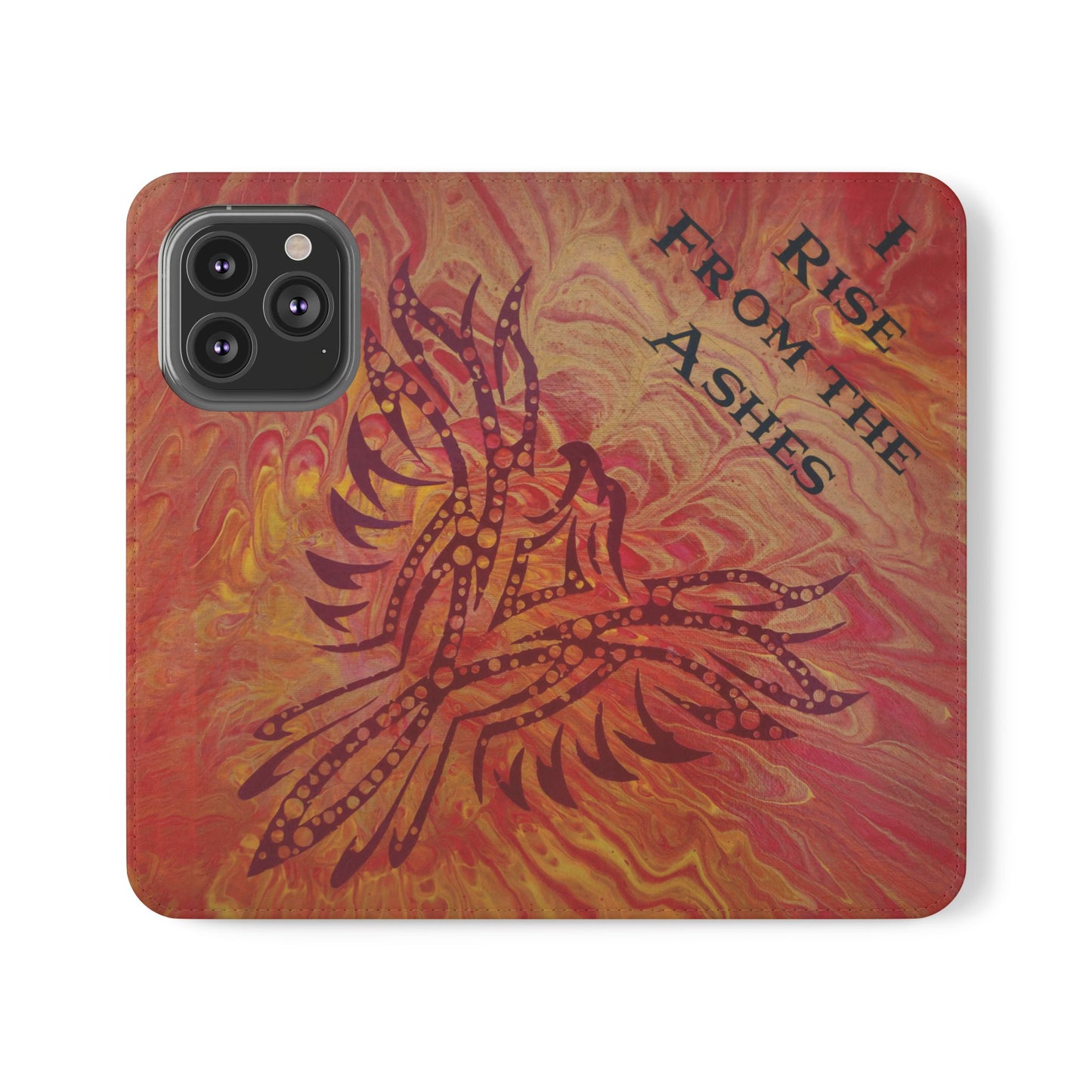 Faux Leather Wallet Phone Case - iPhone & Galaxy - I Rise From the Ashes