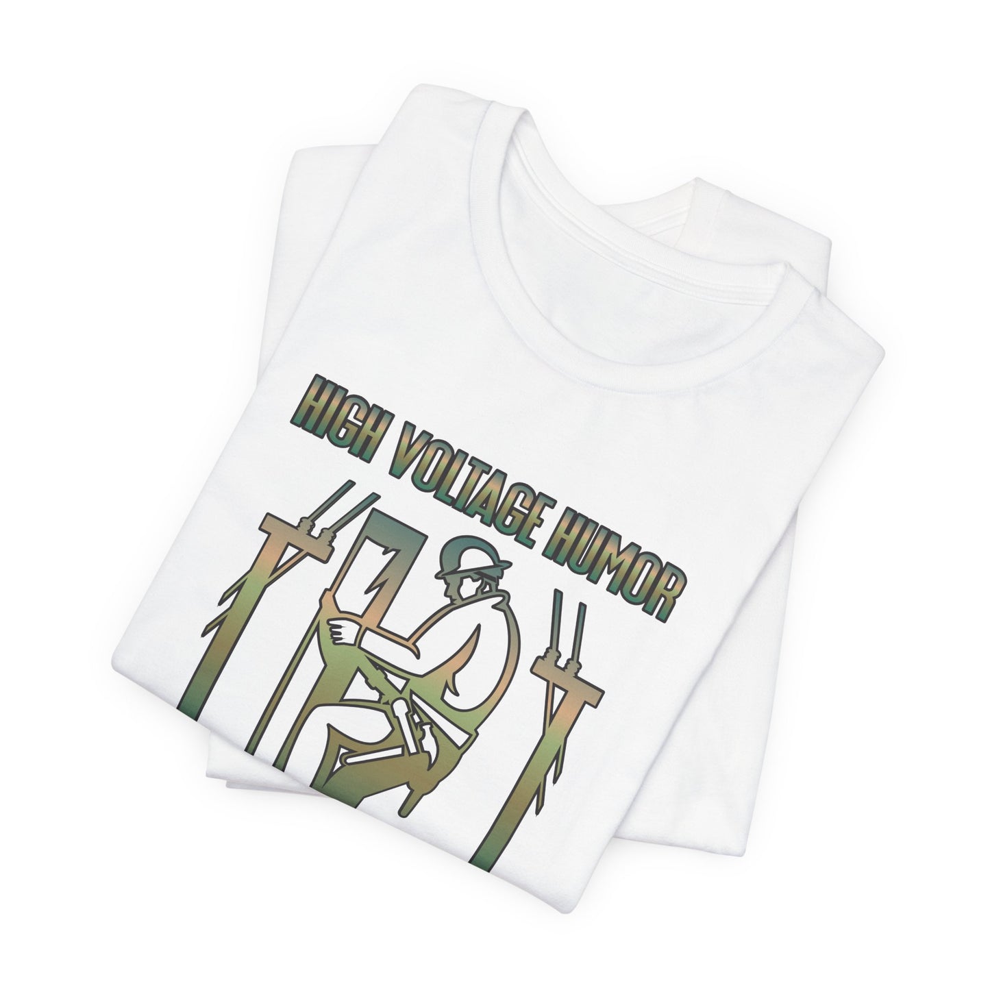 Lineman T-shirt - High Voltage Humor Shockingly Good Lines-copper patina