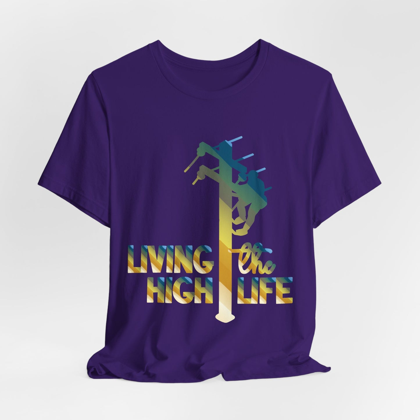 Lineman T-shirt - living the high life - colored chrome