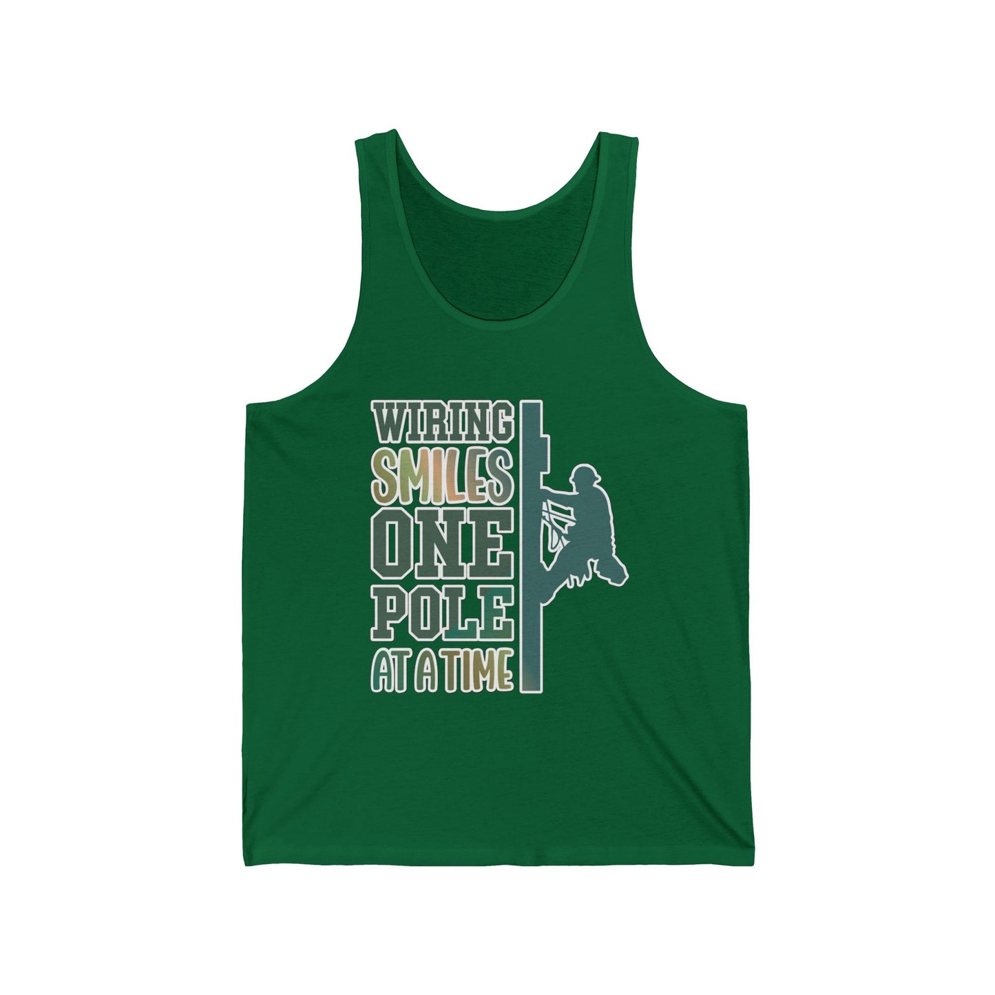 Lineman T-shirt - Wiring Smiles One Pole At A Time-copper patina