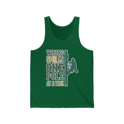 Lineman T-shirt - Wiring Smiles One Pole At A Time-copper patina