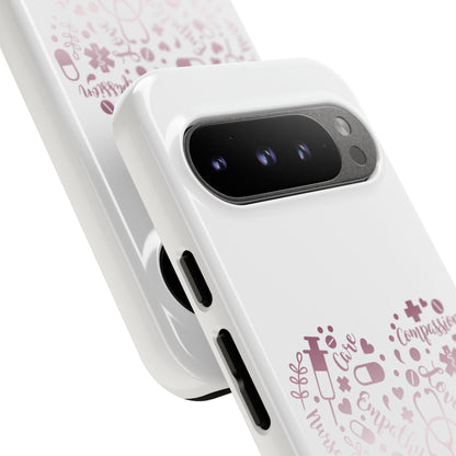 Google Pixel Tough Case - Monogram Heart 1 - White