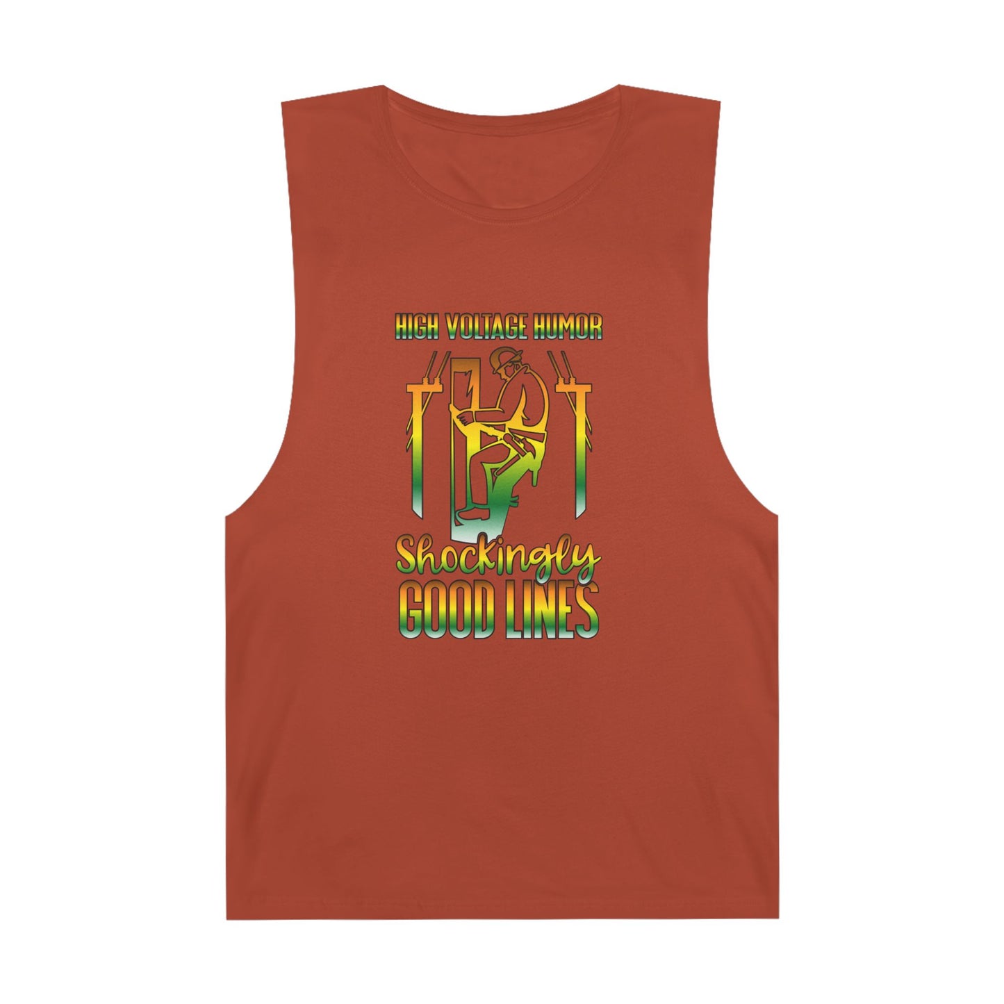 Lineman Tank - High Voltage Humor Shockingly Good Lines-gradient