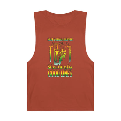 Lineman Tank - High Voltage Humor Shockingly Good Lines-gradient