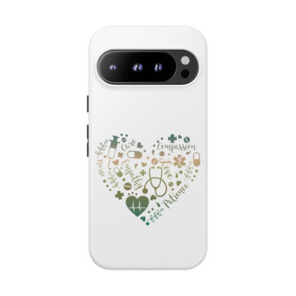 Google Pixel Tough Case - Monogram Heart 1 - White