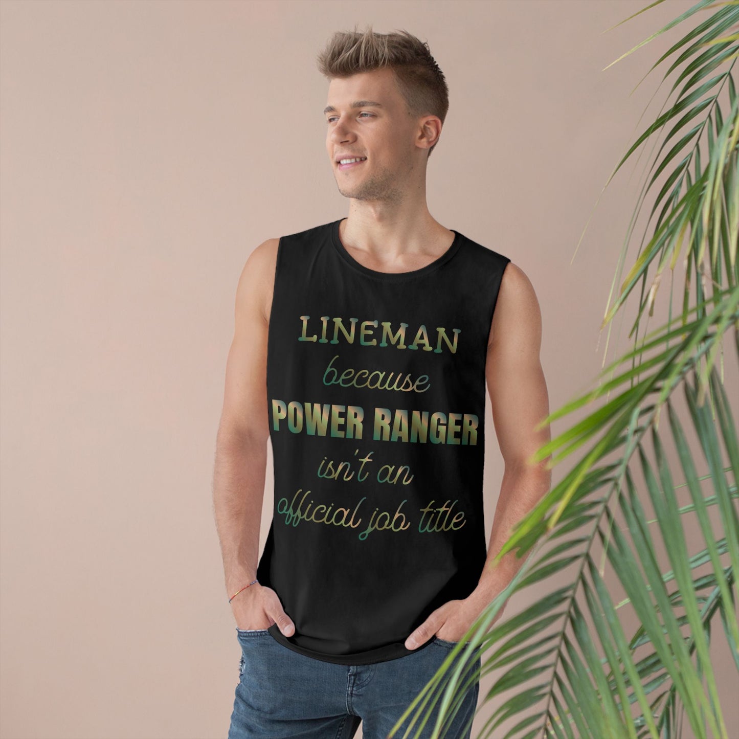 Lineman Tank - Power Ranger job title copper patina