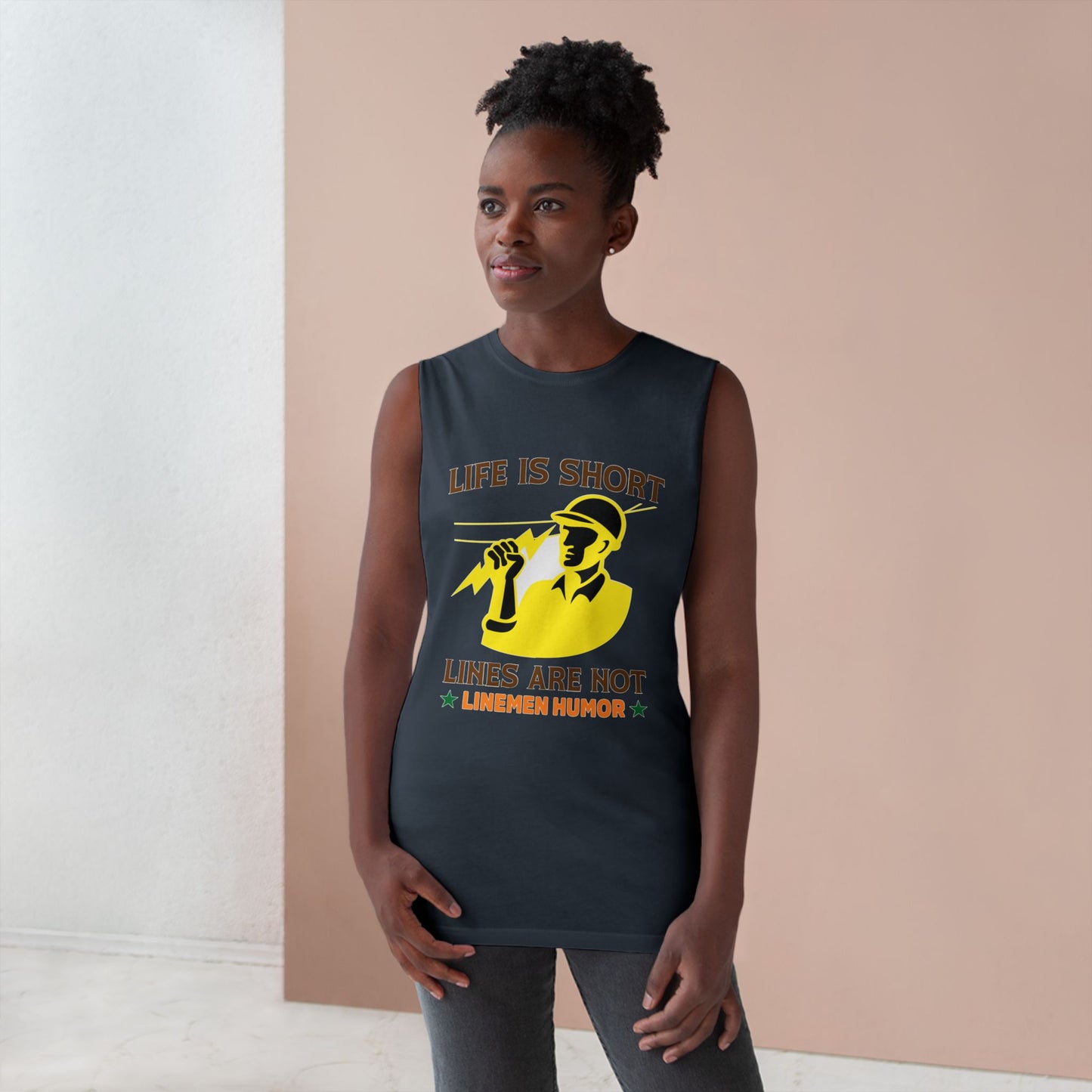 Lineman Tank - Life Is Short Lines Are Not-color