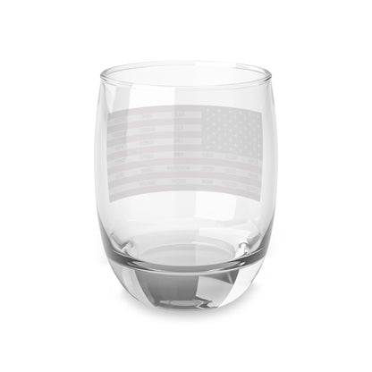 Whiskey Glass, American Flag with Phonetic Alphabet Design