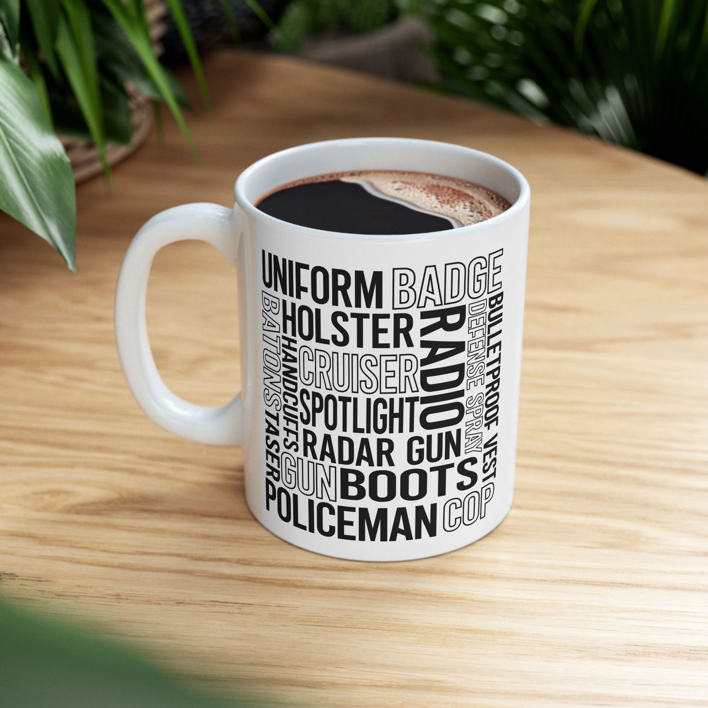 Police Officer Subway Art Ceramic Mug, (11oz, 15oz)