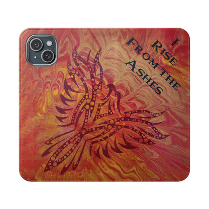 Faux Leather Wallet Phone Case - iPhone & Galaxy - I Rise From the Ashes