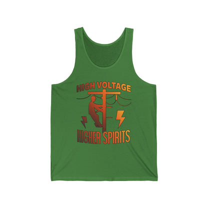 Lineman Tank - High Voltage Higher Spirits-sky 24
