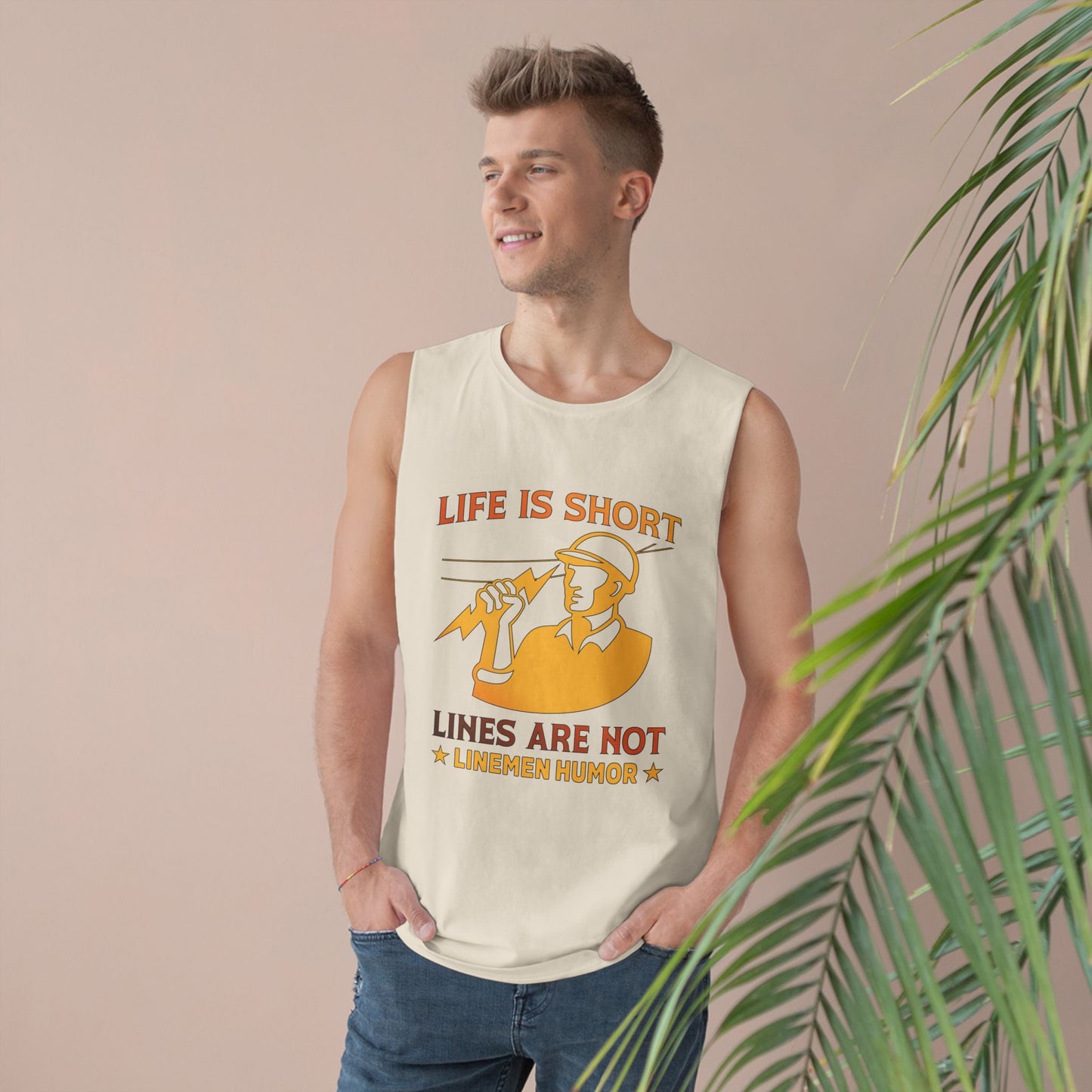 Lineman Tank - Life Is Short Lines Are Not-sky 24