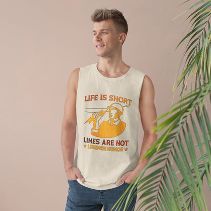 Lineman Tank - Life Is Short Lines Are Not-sky 24