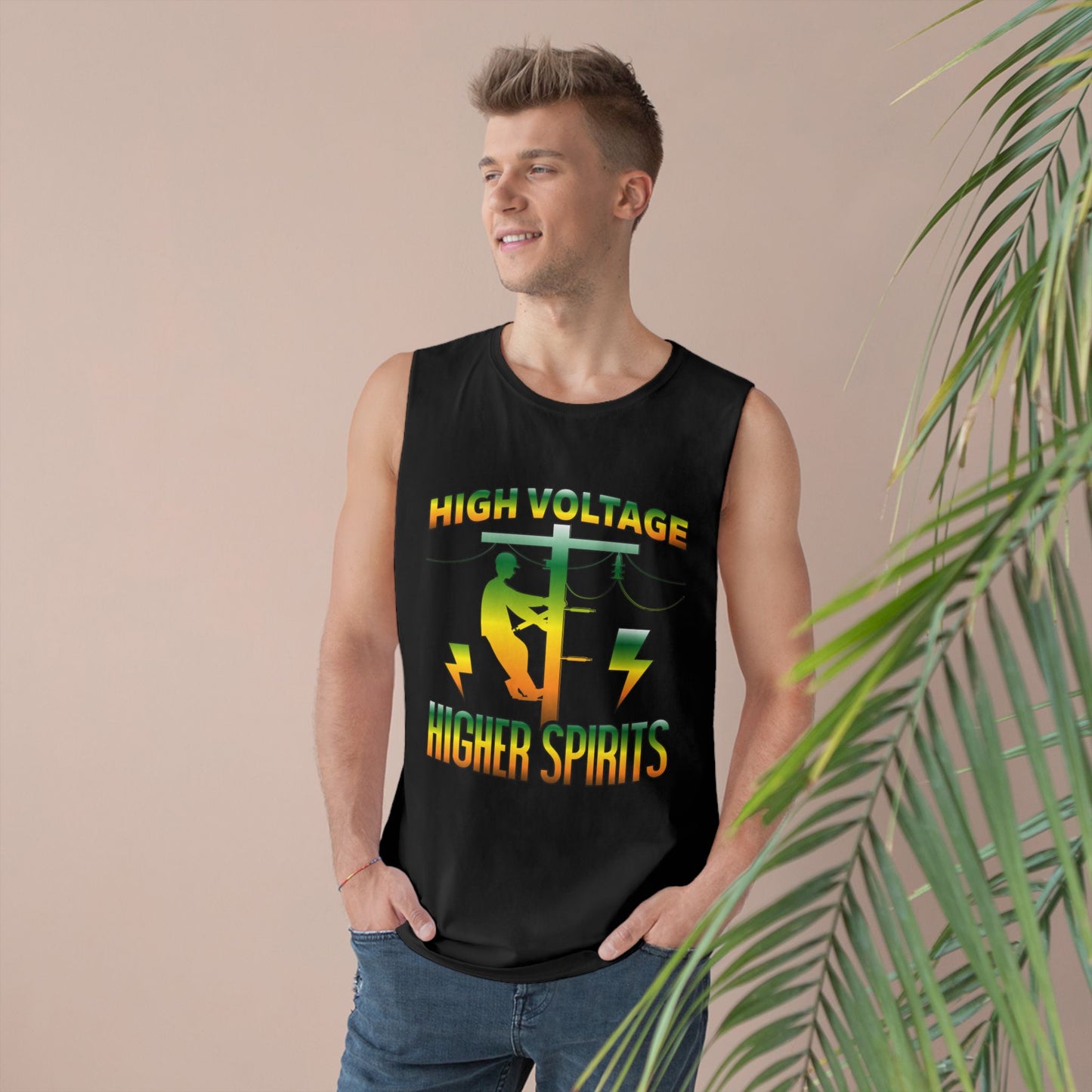 Lineman Tank - High Voltage Higher Spirits-gradient