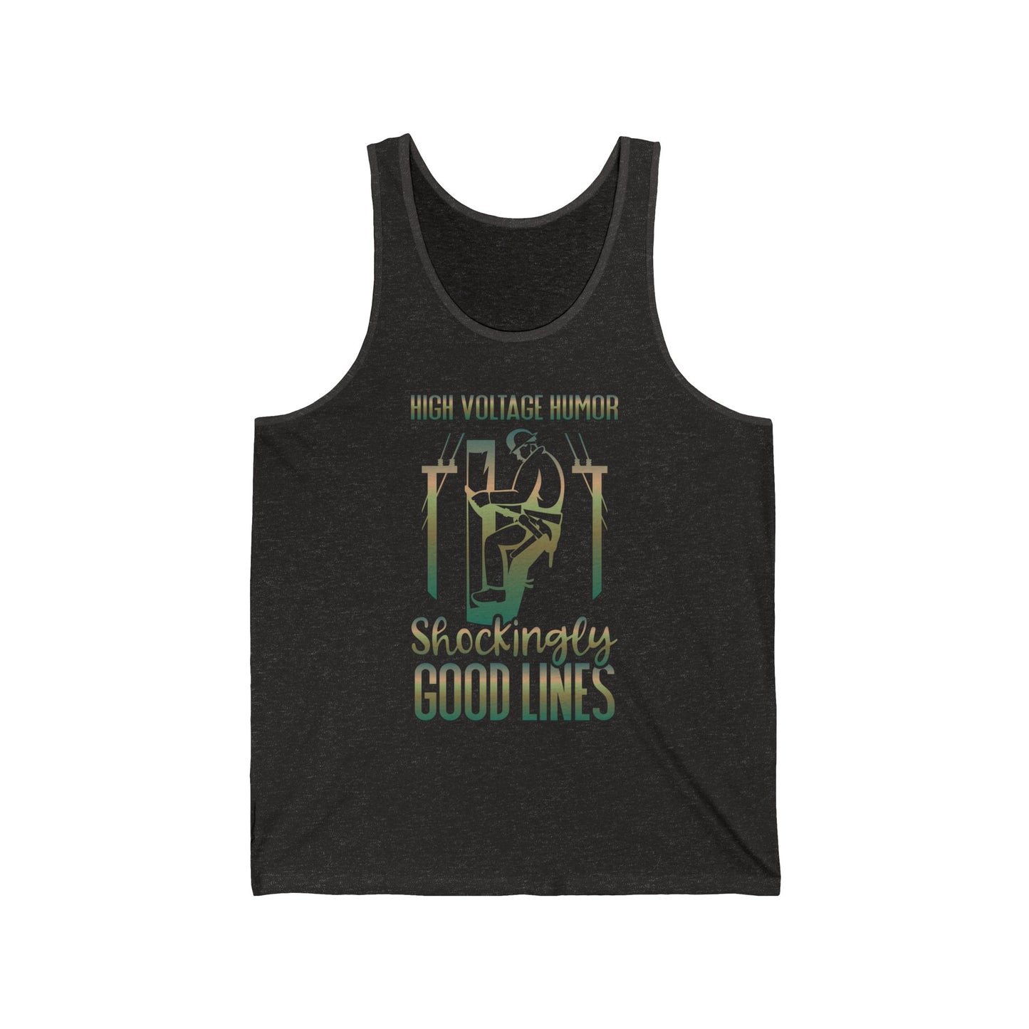 Lineman Tank - High Voltage Humor Shockingly Good Lines-copper patina