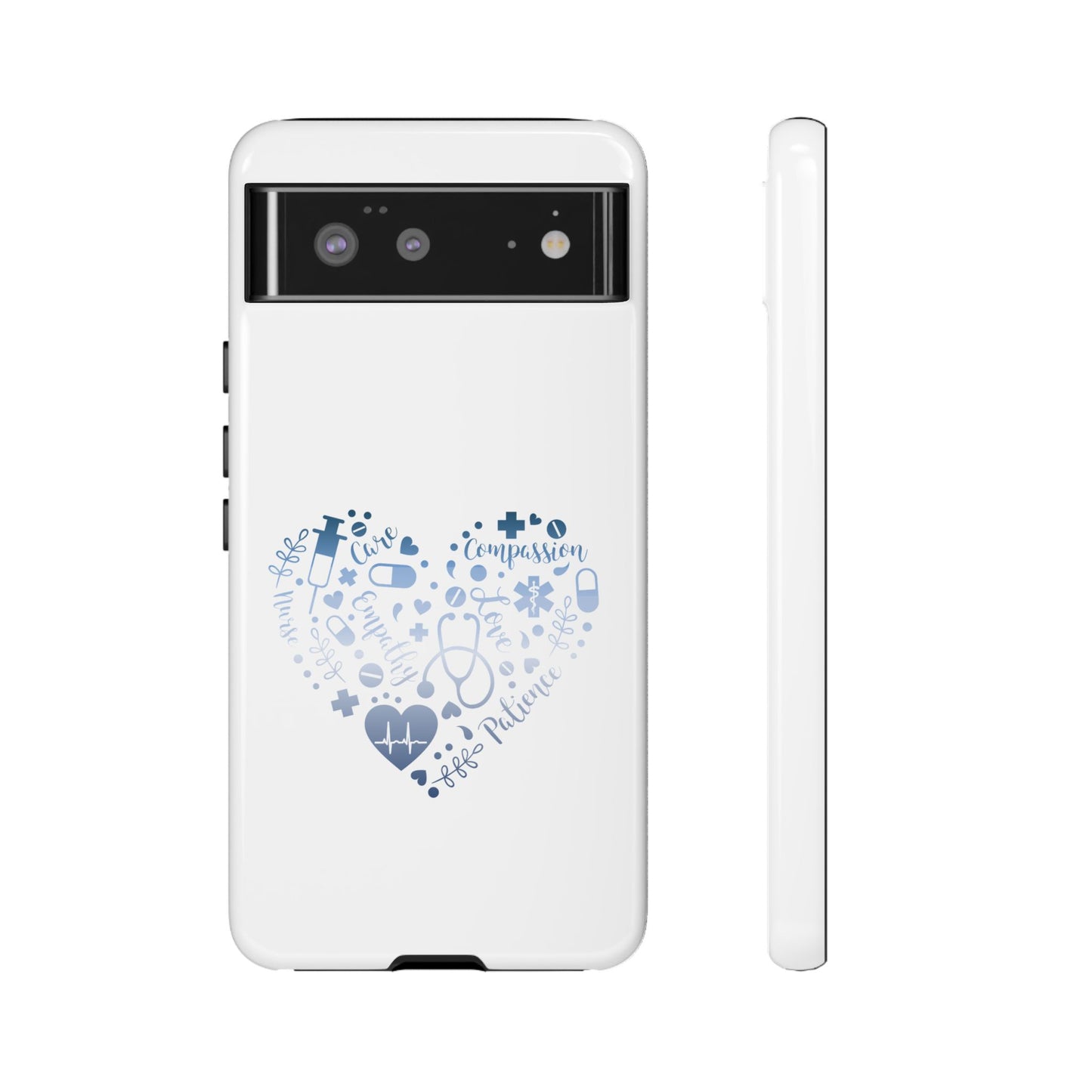 Google Pixel Tough Case - Monogram Heart 1 - White