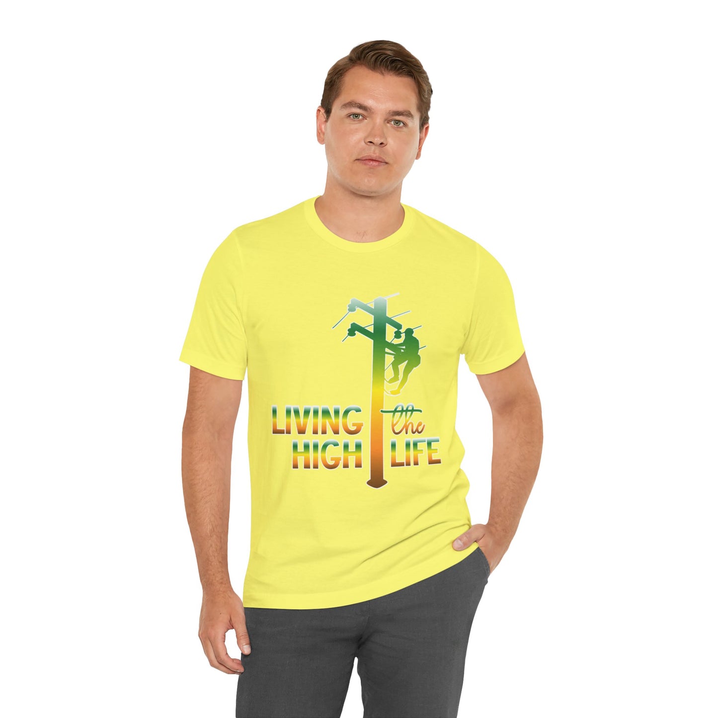 Lineman T-shirt - living the high life - gradient