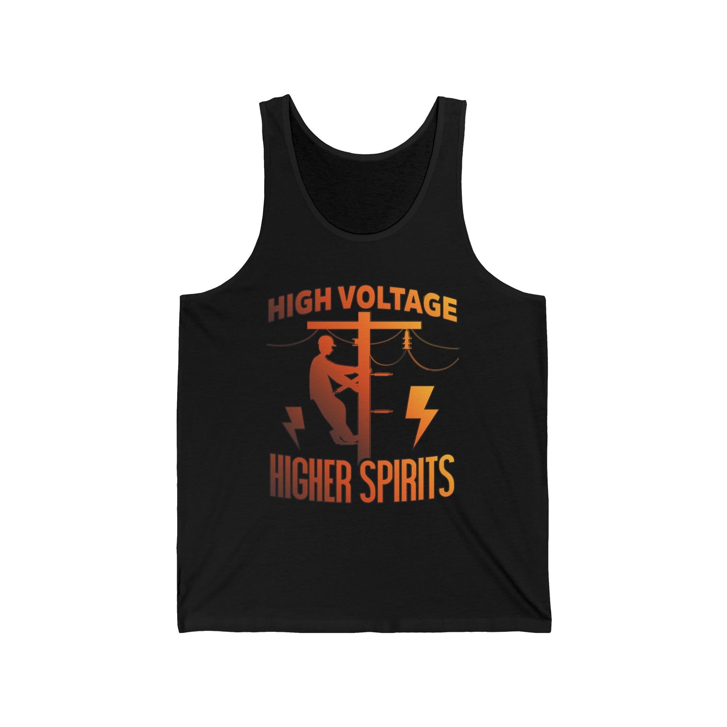 Lineman Tank - High Voltage Higher Spirits-sky 24