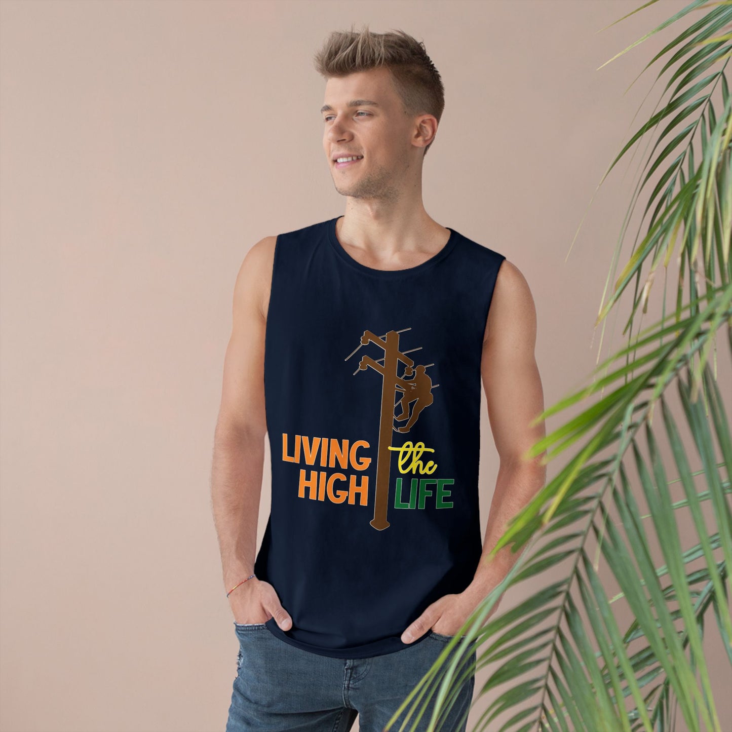 Lineman Tank - living the high life - color