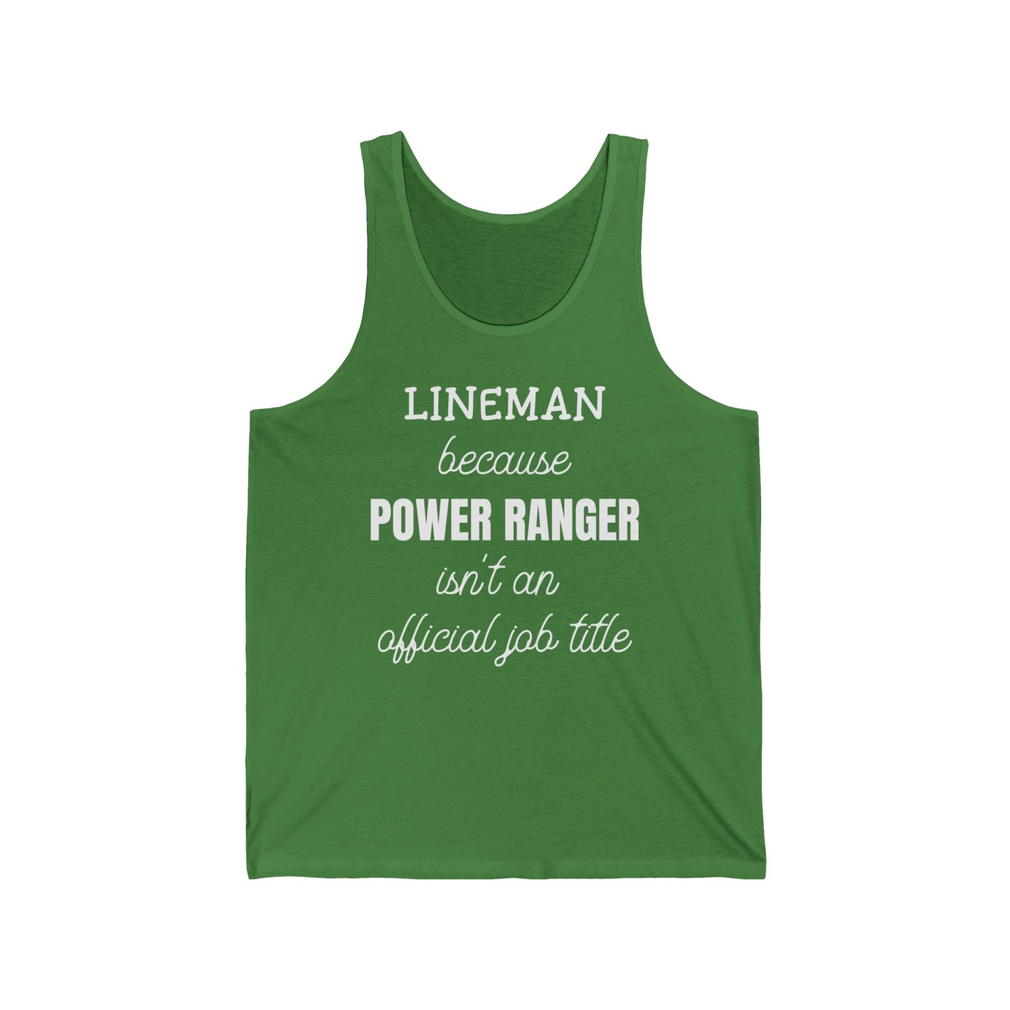 Lineman Tank - Power Ranger job title white
