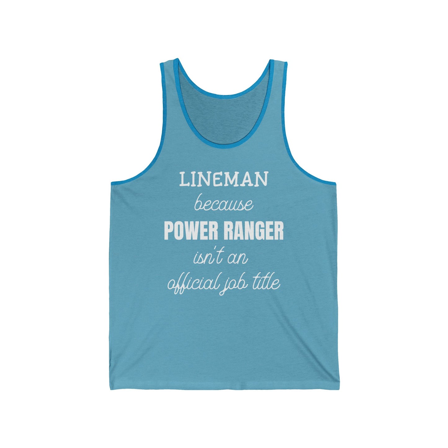 Lineman Tank - Power Ranger job title white