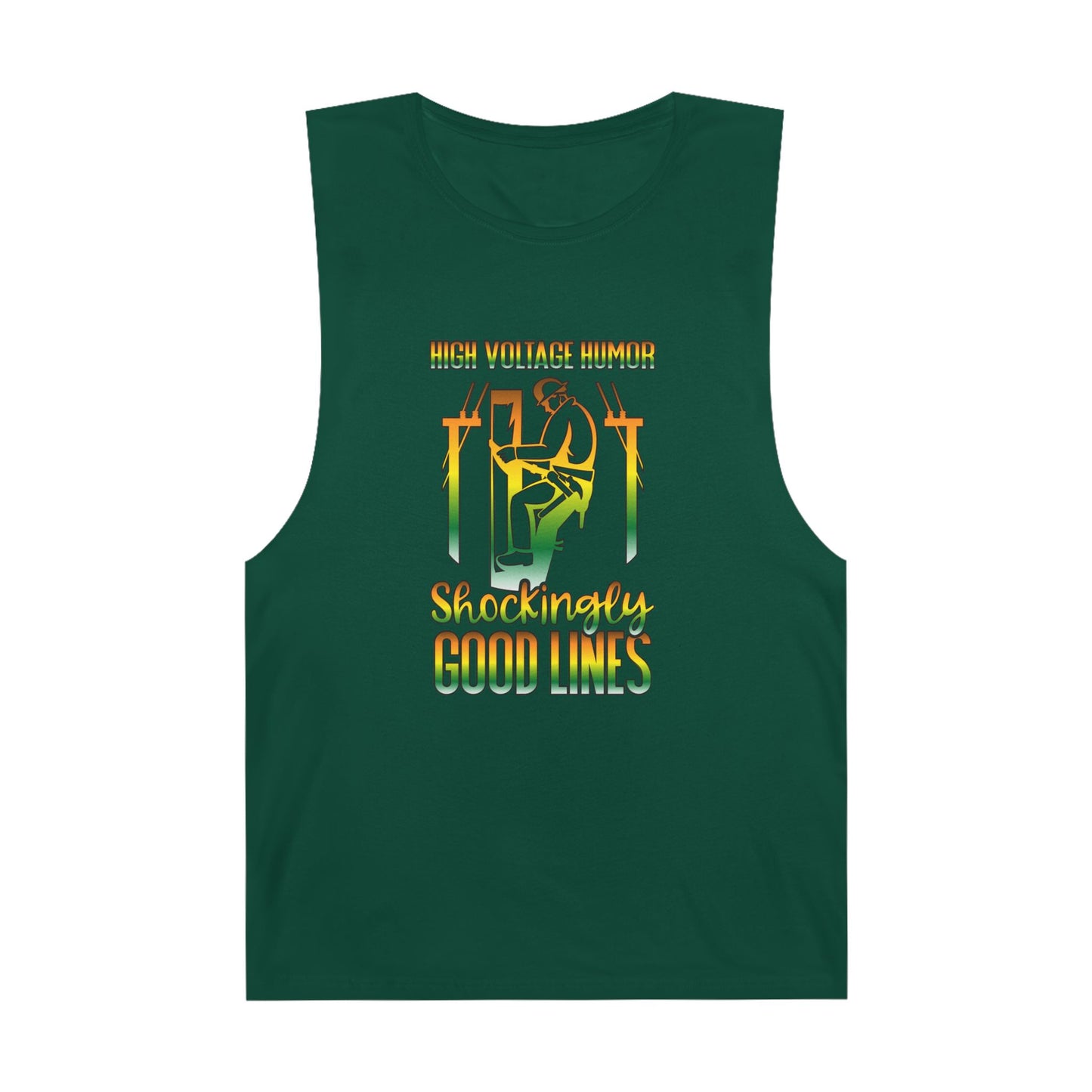 Lineman Tank - High Voltage Humor Shockingly Good Lines-gradient