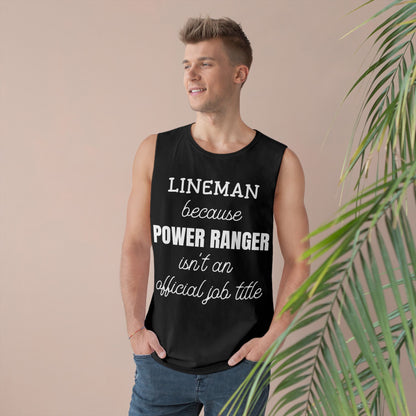 Lineman Tank - Power Ranger job title white