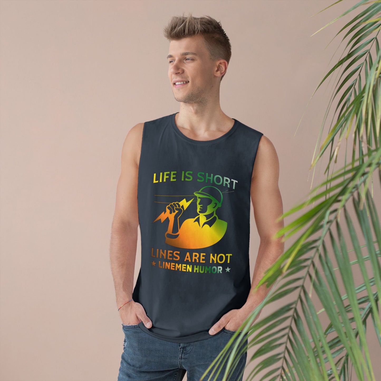 Lineman Tank - Life Is Short Lines Are Not-gradient