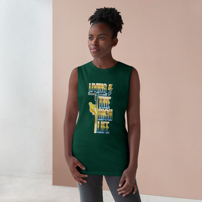 Lineman Tank - Living The High Life-colored chrome