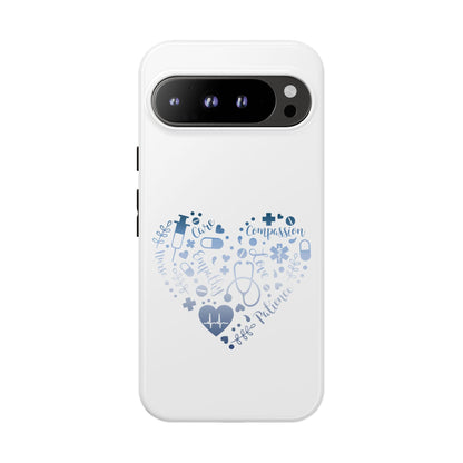 Google Pixel Tough Case - Monogram Heart 1 - White