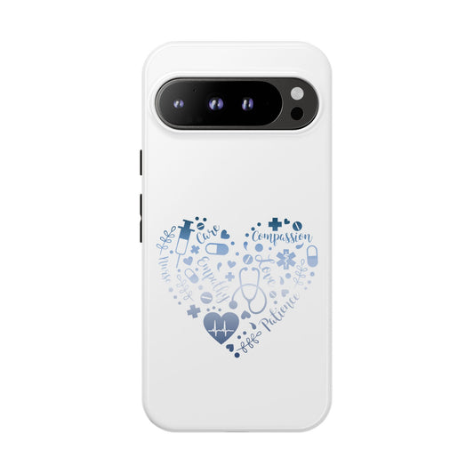 Google Pixel Tough Case - Monogram Heart 1 - White