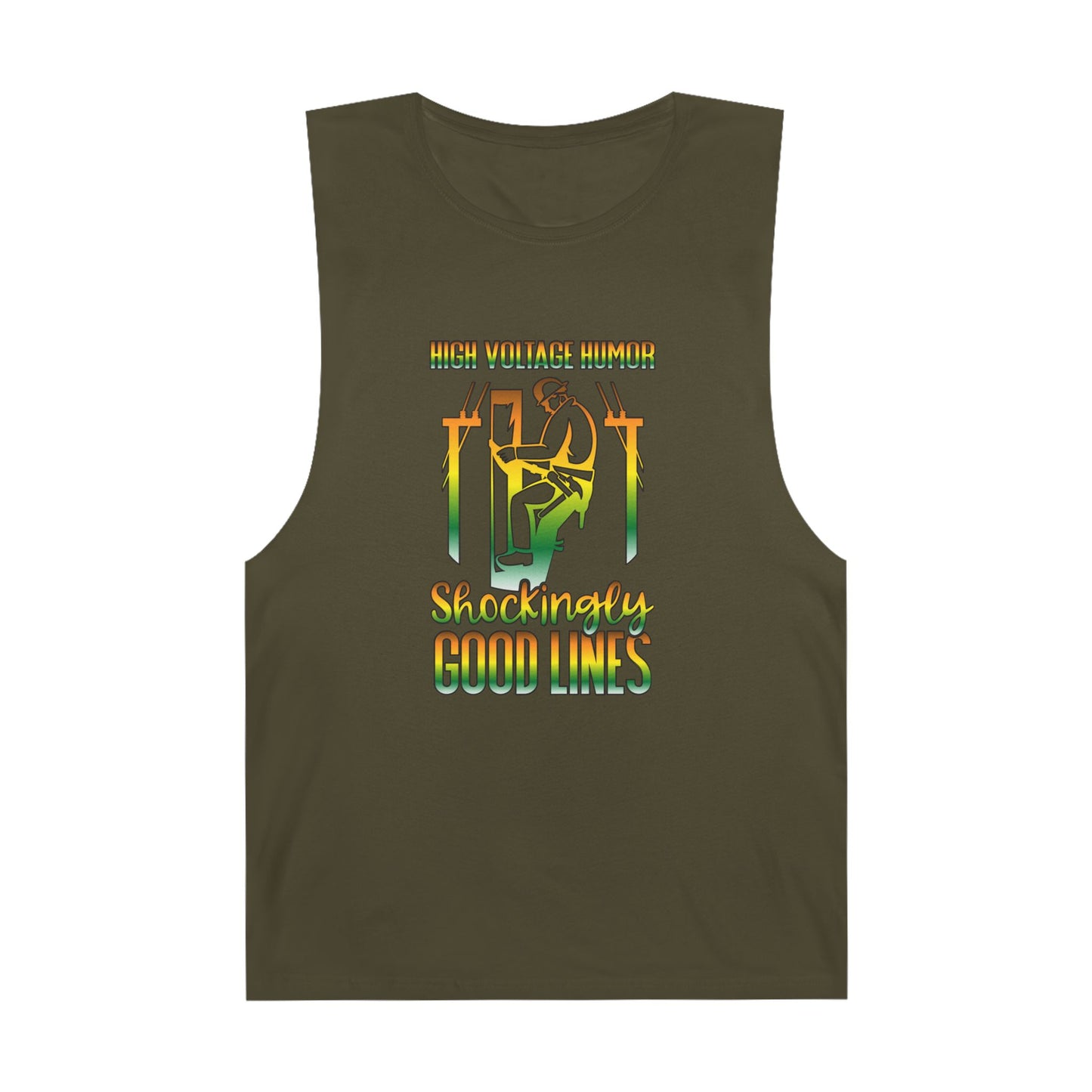 Lineman Tank - High Voltage Humor Shockingly Good Lines-gradient