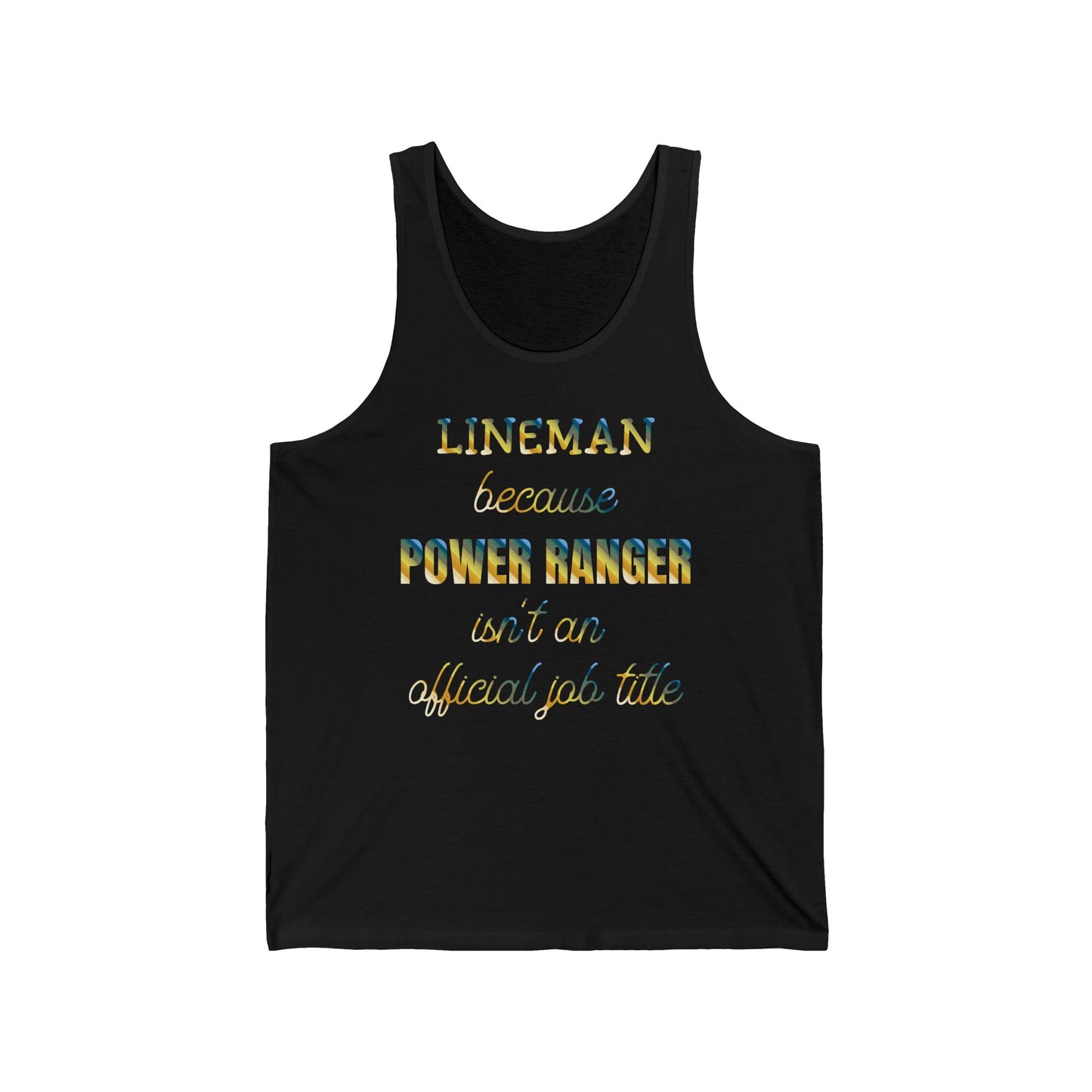 Lineman T-shirt - Power Ranger job title colored chrome