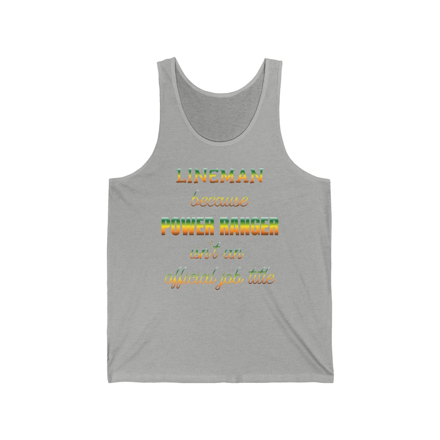 Lineman Tank - Power Ranger job title gradient