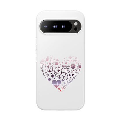 Google Pixel Tough Case - Monogram Heart 1 - White