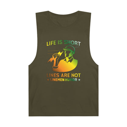 Lineman Tank - Life Is Short Lines Are Not-gradient