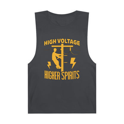 Lineman Tank - High Voltage Higher Spirits-sky 24