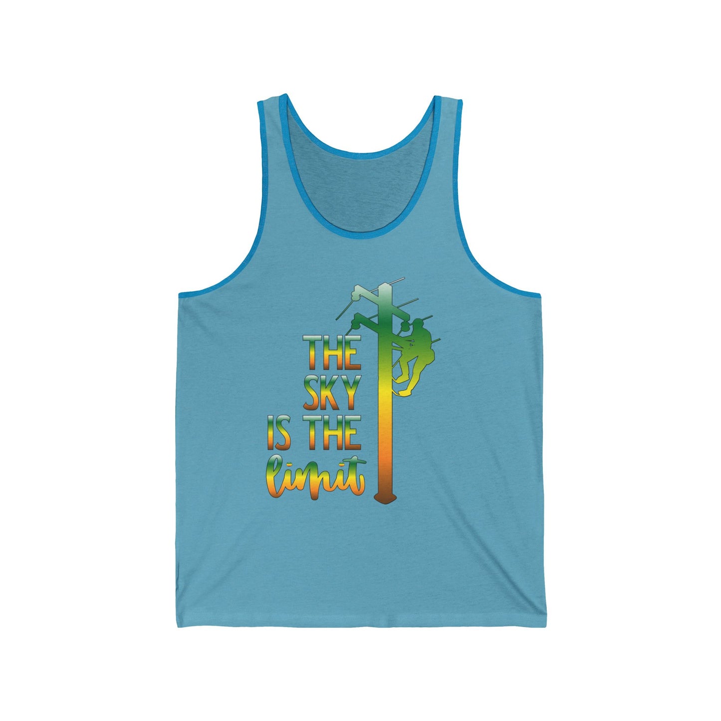 Lineman T-shirt - the-sky-is-the-limit-lineman gradient