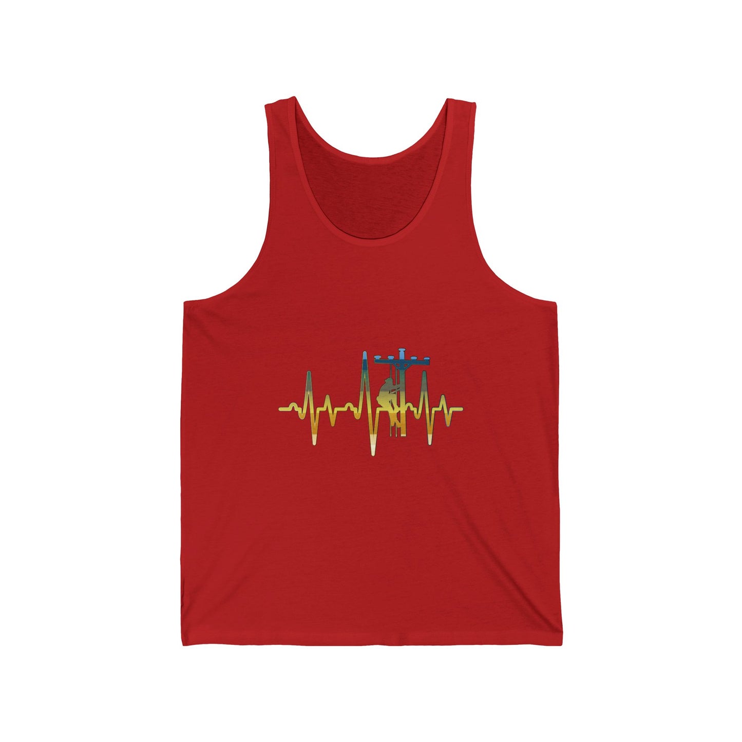 Lineman Tank - Lineman Heartbeat - colored chrome