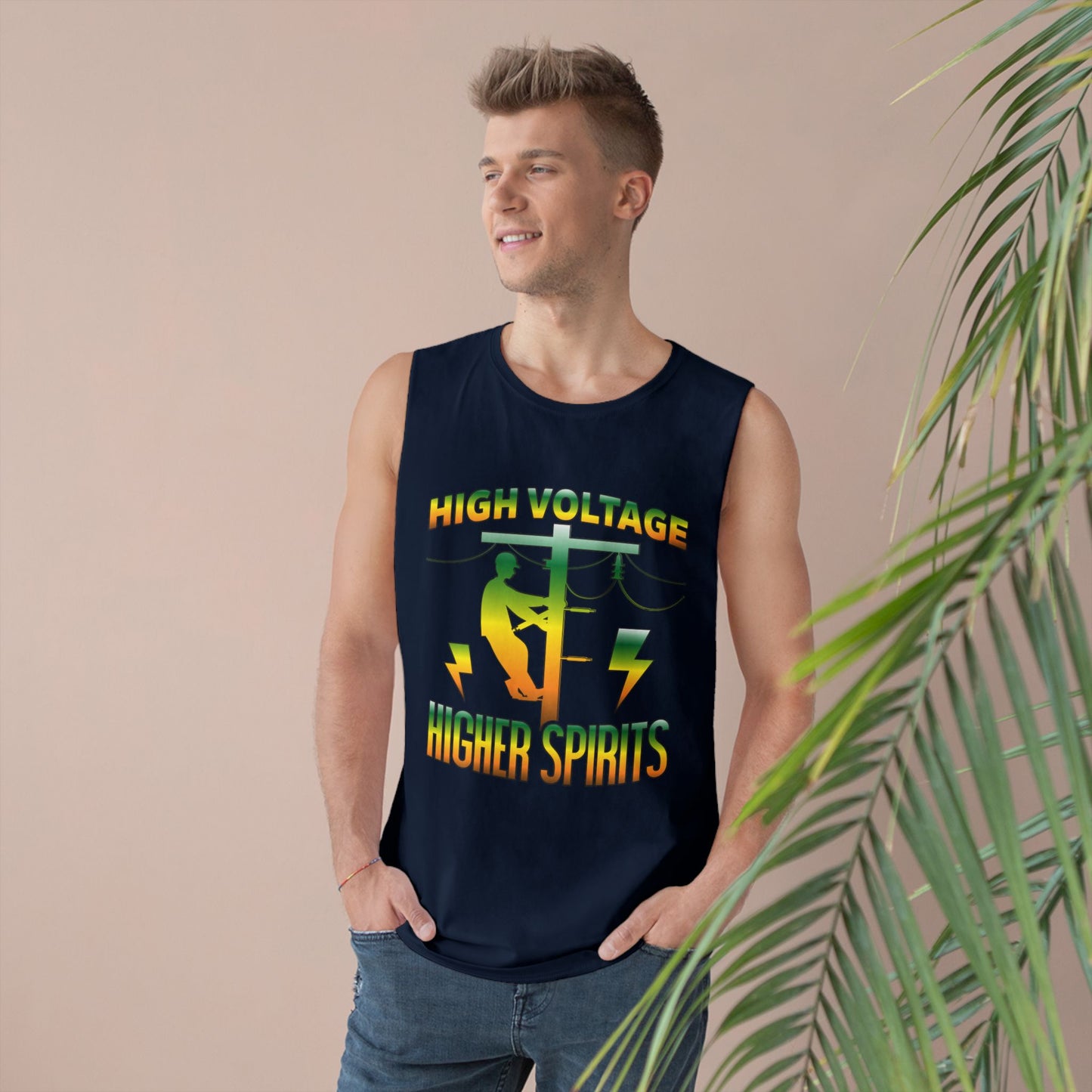 Lineman Tank - High Voltage Higher Spirits-gradient