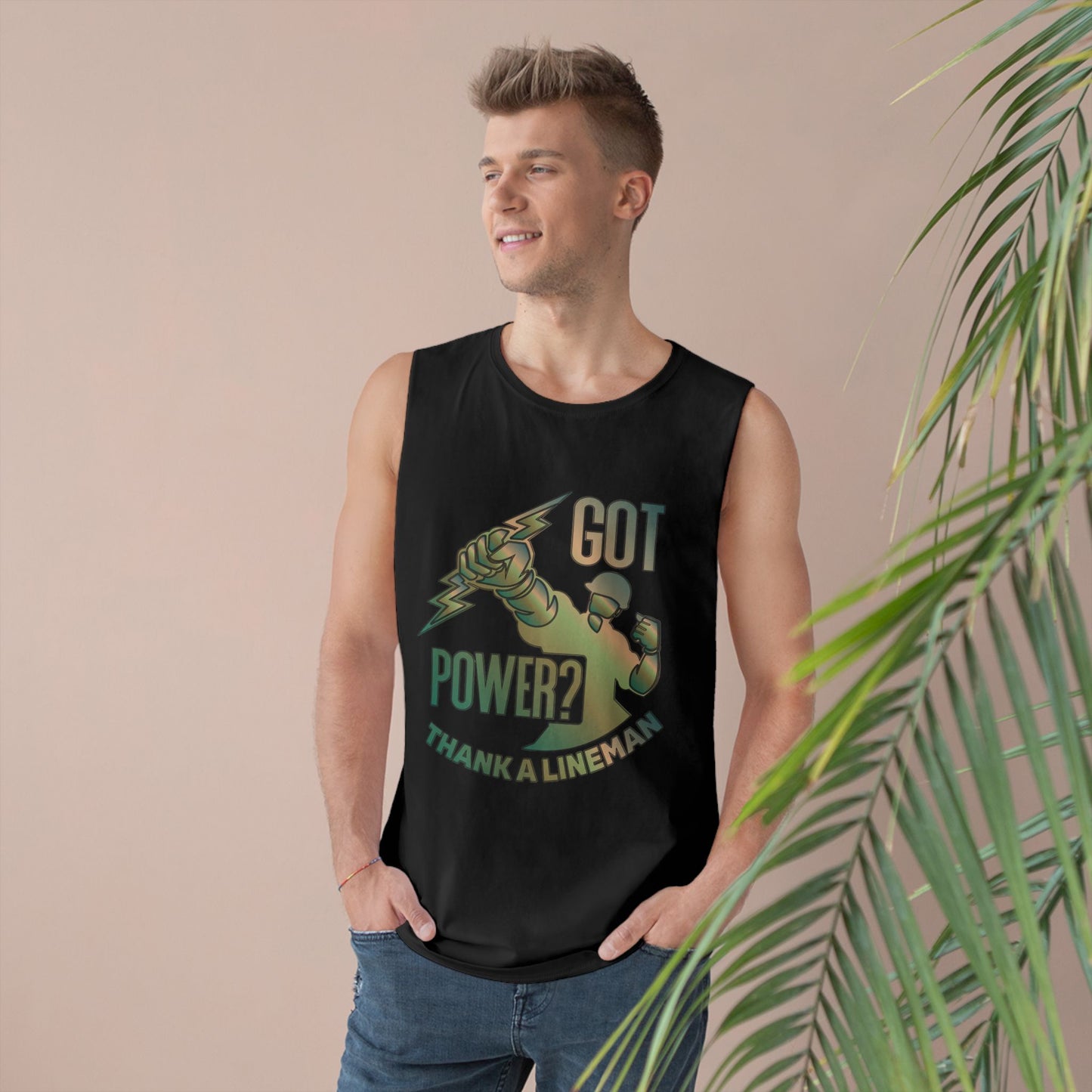 Lineman Tank - Got Power Thank A Lineman - copper patina