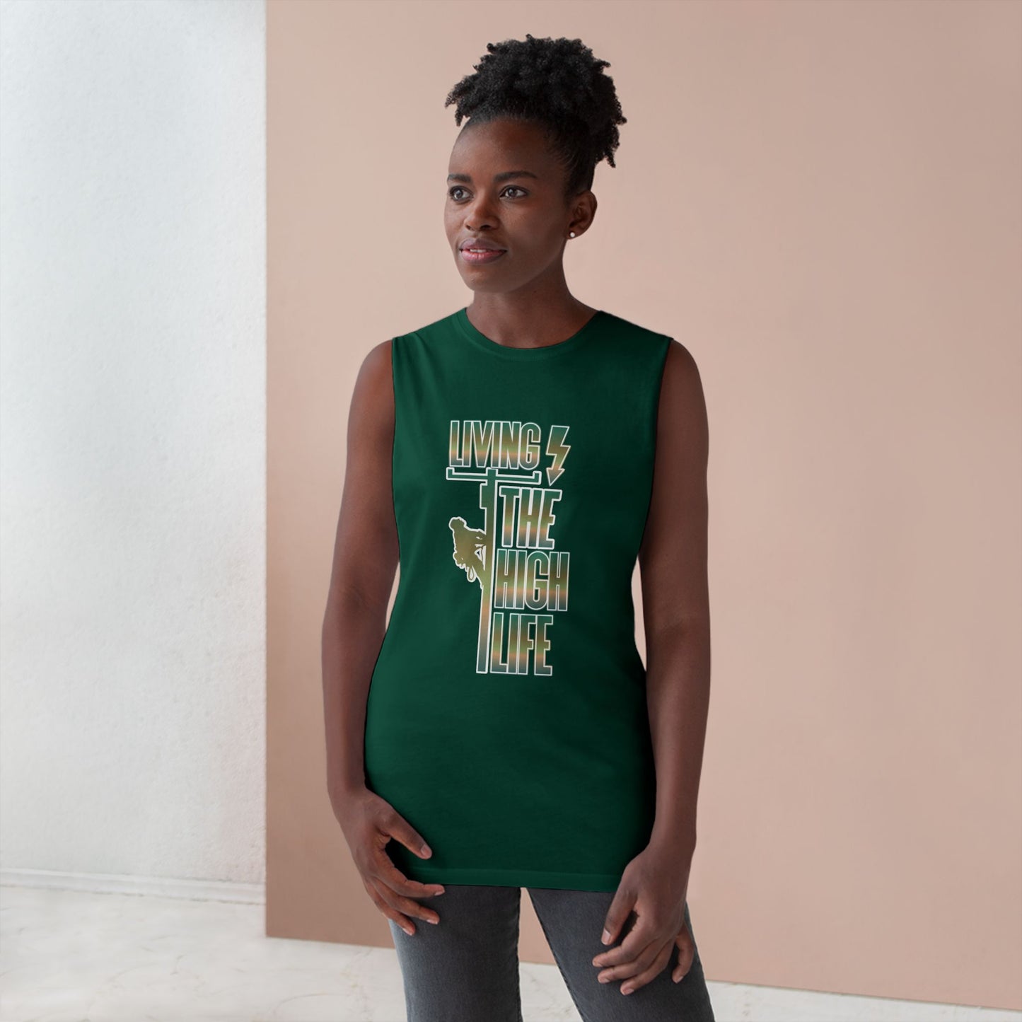 Lineman Tank - Living The High Life-copper patina